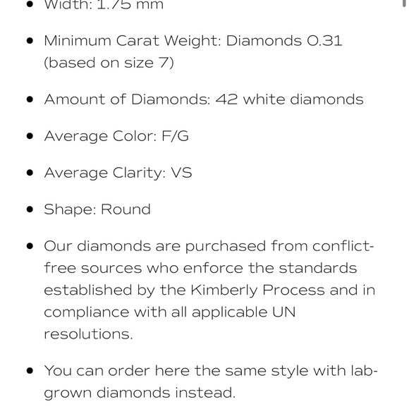 Selling authentic .34 CT Diamond eternity band 18K White Gold, Ring Size: 6.5 - Picture 3 of 7